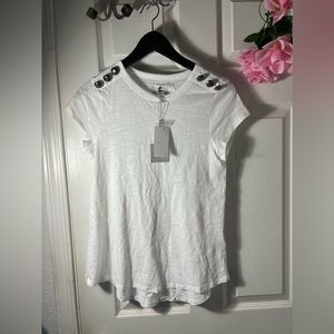 White Cupio top with button decor